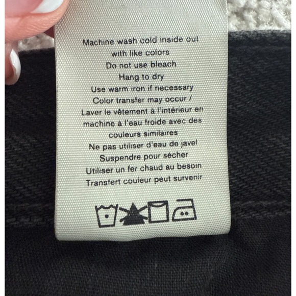 Rag & Bone Anna Denim Skirt Clean Raven Black Full Zip Front Size 24 $250 Chic - Picture 9 of 11